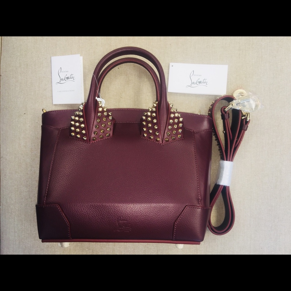 christian louboutin eloise burgundy leather bag